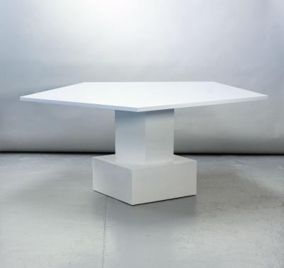 Tinatin Kilaberidze Dining Table in Whlte Lacquer by Tinatin Kilaberidze