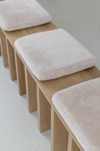 Tinatin Kilaberidze Long Bench in Oak with 4 seats by Tinatin Kilaberidze