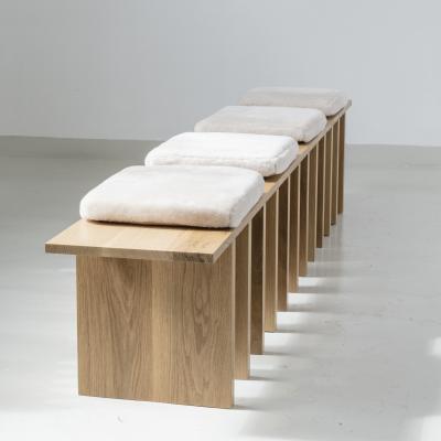 Tinatin Kilaberidze Long Bench in Oak with 4 seats by Tinatin Kilaberidze