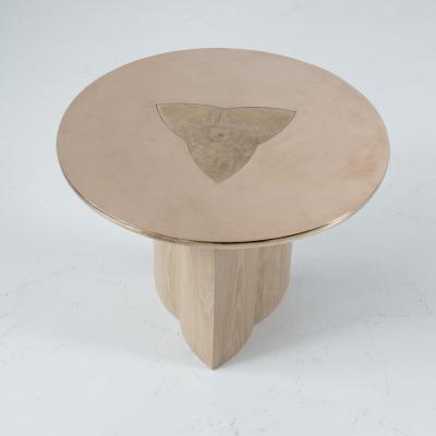 Tinatin Kilaberidze Side table with BRONZE TOP and Inlay by Tinatin Kilaberidze
