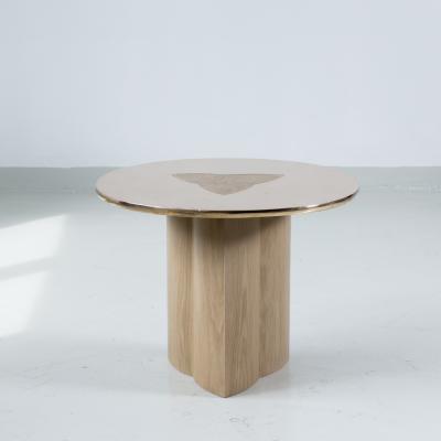 Tinatin Kilaberidze Side table with BRONZE TOP and Inlay by Tinatin Kilaberidze