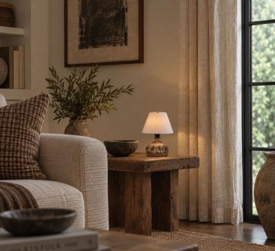 Tingkeramik F lle Small Table Lamp Brown Glazed Stoneware Denmark 1970s
