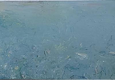 Tino Zago Foghorn Time 1984 Acrylic on Canvas 42 x 138 