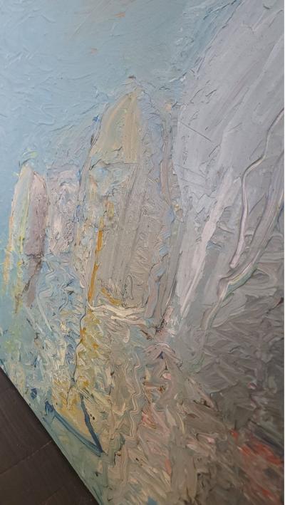 Tino Zago Foghorn Time 1984 Acrylic on Canvas 42 x 138 