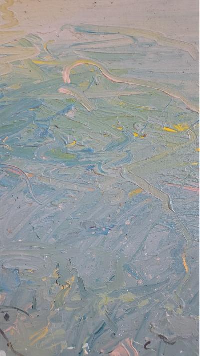 Tino Zago Foghorn Time 1984 Acrylic on Canvas 42 x 138 