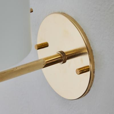 Tito Agnoli 1950s Tito Agnoli Brass Glass Cylindrical Wall Lamp for O Luce