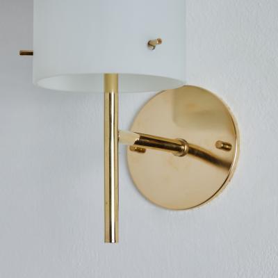 Tito Agnoli 1950s Tito Agnoli Brass Glass Cylindrical Wall Lamp for O Luce