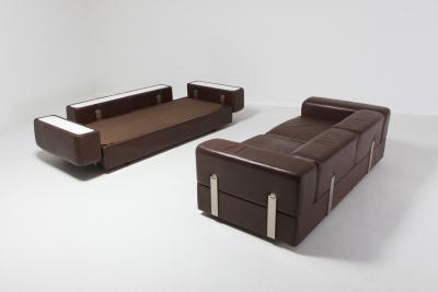 Tito Agnoli Daybed Sofa 711 by Tito Agnoli for Cinova in Brown Leather