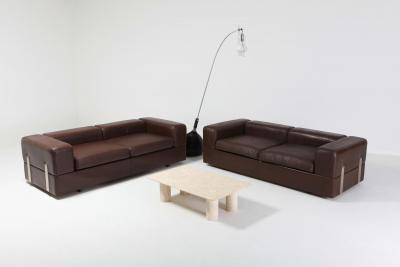 Tito Agnoli Daybed Sofa 711 by Tito Agnoli for Cinova in Brown Leather