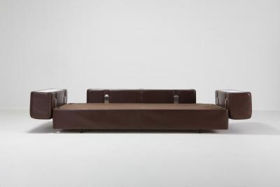 Tito Agnoli Daybed Sofa 711 by Tito Agnoli for Cinova in Brown Leather
