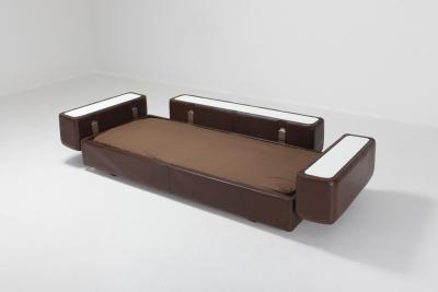 Tito Agnoli Daybed Sofa 711 by Tito Agnoli for Cinova in Brown Leather