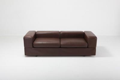 Tito Agnoli Daybed Sofa 711 by Tito Agnoli for Cinova in Brown Leather