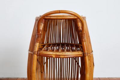 Tito Agnoli ITALIAN ROUND BAMBOO BAR CART