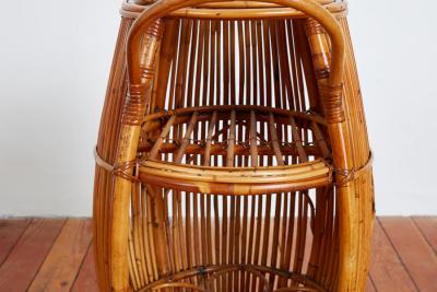 Tito Agnoli ITALIAN ROUND BAMBOO BAR CART
