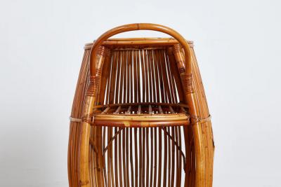 Tito Agnoli ITALIAN ROUND BAMBOO BAR CART