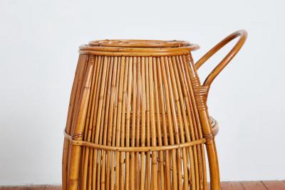 Tito Agnoli ITALIAN ROUND BAMBOO BAR CART