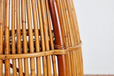 Tito Agnoli ITALIAN ROUND BAMBOO BAR CART