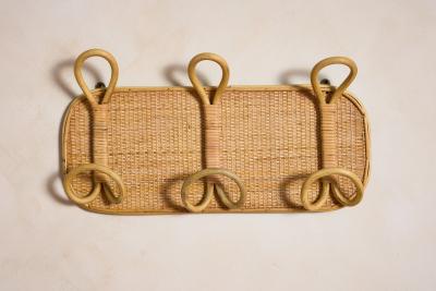 Tito Agnoli Italian Rattan Coat Rack