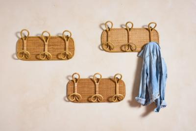 Tito Agnoli Italian Rattan Coat Rack