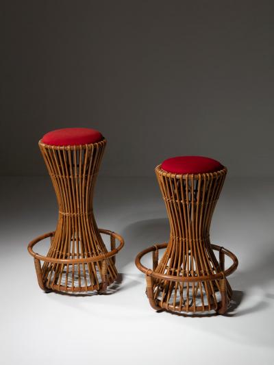 Tito Agnoli Pair of High Stools by Tito Agnoli for Bonacina