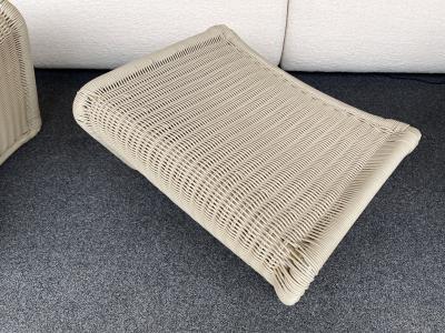 Tito Agnoli Pair of Rattan Style Stools Poufs Italy 1980s