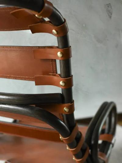 Tito Agnoli Pair of Tito Agnoli Bamboo Armchairs with Leather Strap Seats Italy 1960