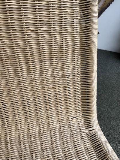Tito Agnoli Rattan Slipper Chair P3 by Tito Agnoli Italy 1970s
