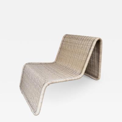 Tito Agnoli Rattan Slipper Chair P3 by Tito Agnoli Italy 1970s