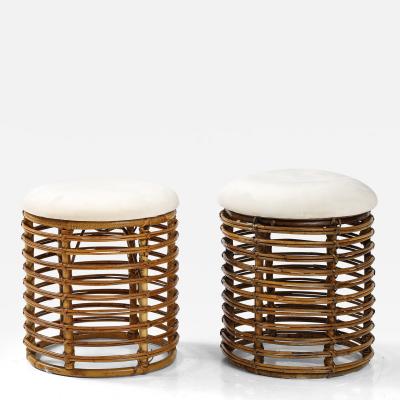 Tito Agnoli Tito Agnoli Cane Bamboo Stools Italy c 1960