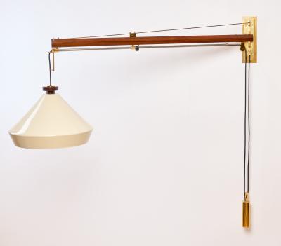 Tito Agnoli Tito Agnoli Extending Swing Arm Sconces for OLuce Italy 1950s