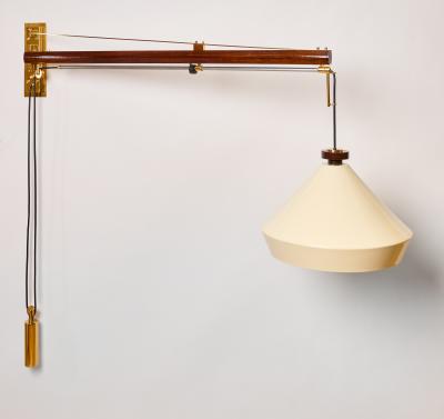 Tito Agnoli Tito Agnoli Extending Swing Arm Sconces for OLuce Italy 1950s