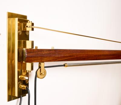 Tito Agnoli Tito Agnoli Extending Swing Arm Sconces for OLuce Italy 1950s