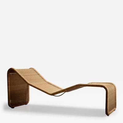 Tito Agnoli Tito Agnoli P3S Pierantonio Bonacina Chaise Lounge in Rattan Italy 1960s