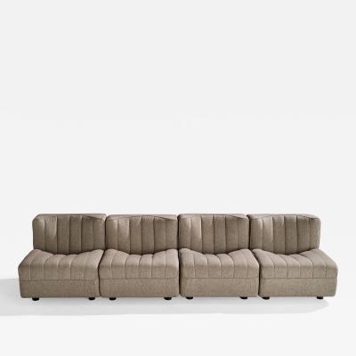 Tito Agnoli Tito Agnoli Sectional Sofa with Fabric and Wood Italy 1970s