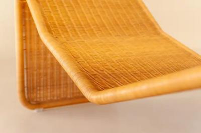 Tito Agnoli Tito Agnoli Set of Four Cane Chaise Lounges P3S Pierantonio Bonacina Italy 1964