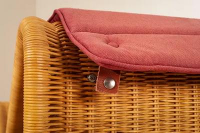 Tito Agnoli Tito Agnoli Set of Four Cane Chaise Lounges P3S Pierantonio Bonacina Italy 1964