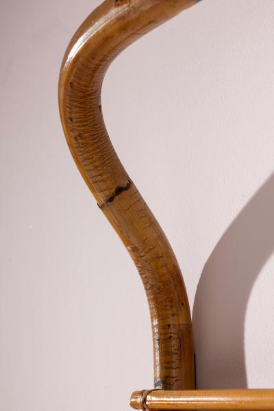 Tito Agnoli Tito Agnoli bamboo and leather coat rack for Bonacina Italy 1960s