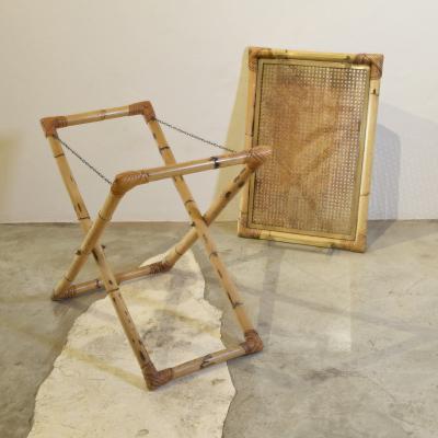 Tito Agnoli Tito Agnoli bamboo food tray late sixties