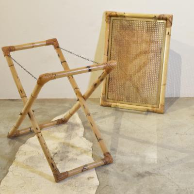 Tito Agnoli Tito Agnoli bamboo food tray late sixties