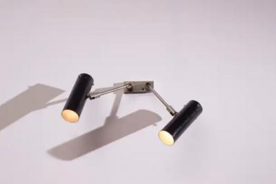 Tito Agnoli Tito Agnoli wall light with two adjustable diffusers by Oluce Italy 1950s