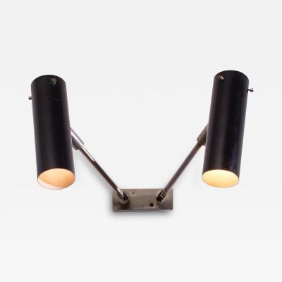 Tito Agnoli Tito Agnoli wall light with two adjustable diffusers by Oluce Italy 1950s