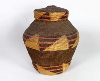Tlingit lidded basket