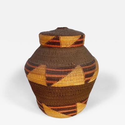 Tlingit lidded basket