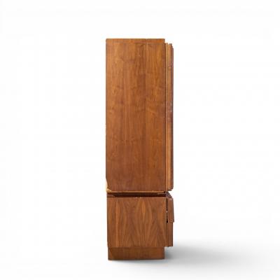 Tobago Brutalist Mid Century Walnut Armoire Dresser