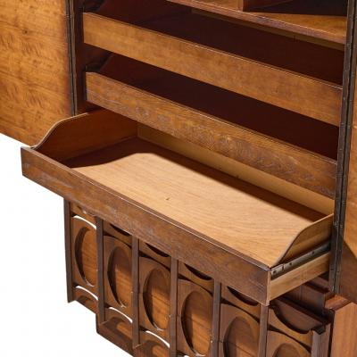 Tobago Brutalist Mid Century Walnut Armoire Dresser