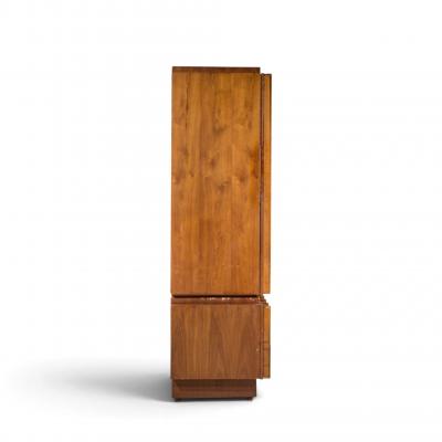 Tobago Brutalist Mid Century Walnut Armoire Dresser