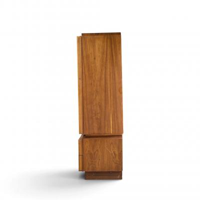 Tobago Brutalist Mid Century Walnut Armoire Dresser
