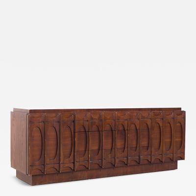 Tobago Brutalist Mid Century Walnut Lowboy Dresser