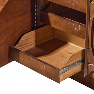 Tobago Brutalist Mid Century Walnut Lowboy Dresser