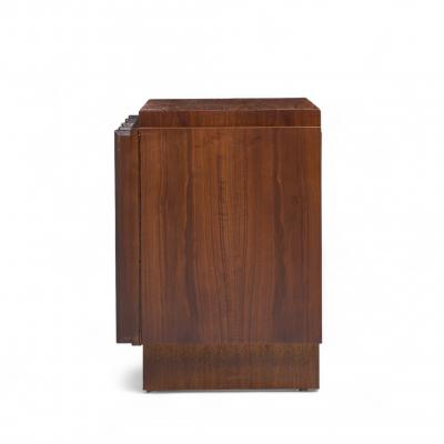 Tobago Brutalist Mid Century Walnut Nightstands Pair